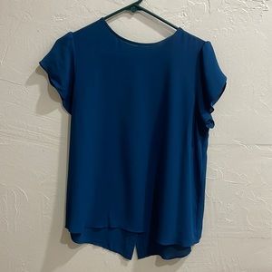 Blue loft blouse size s with button up back